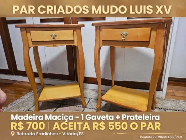 PAR DE CRIADOS-MUDO MADEIRA CLARA