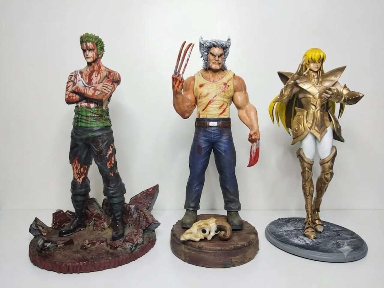 Três action figure, Zoro, Wolverine e Shaka  - Foto 2
