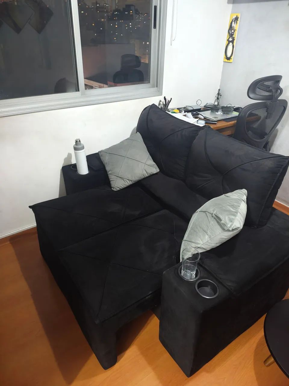 Sofá retrátil 2 lugares  (154 cm) - Excelente estado - Foto 2