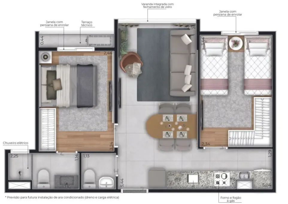 PLANTA 44m²