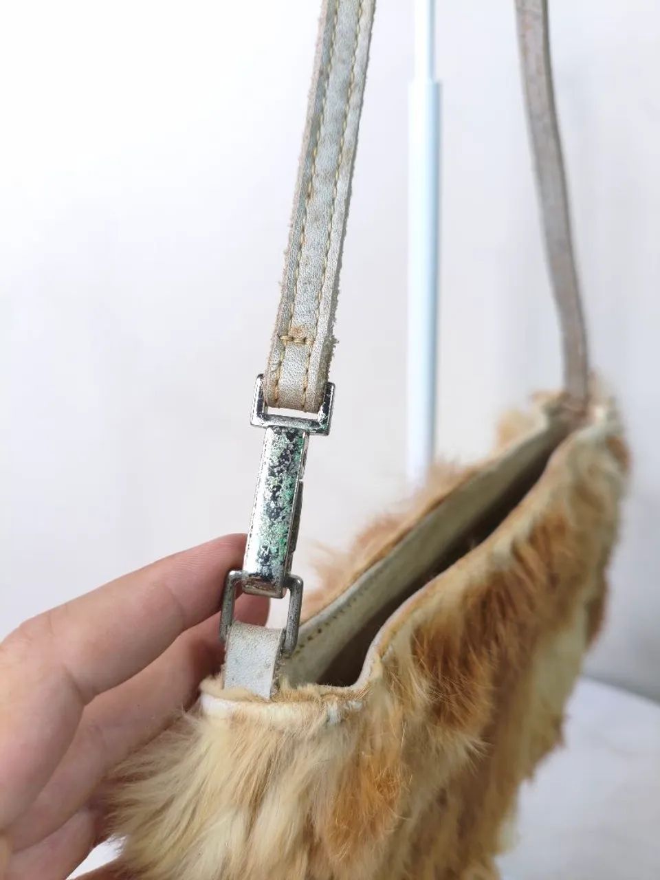 Bolsa baguete de pele natural mesclado  - Foto 4