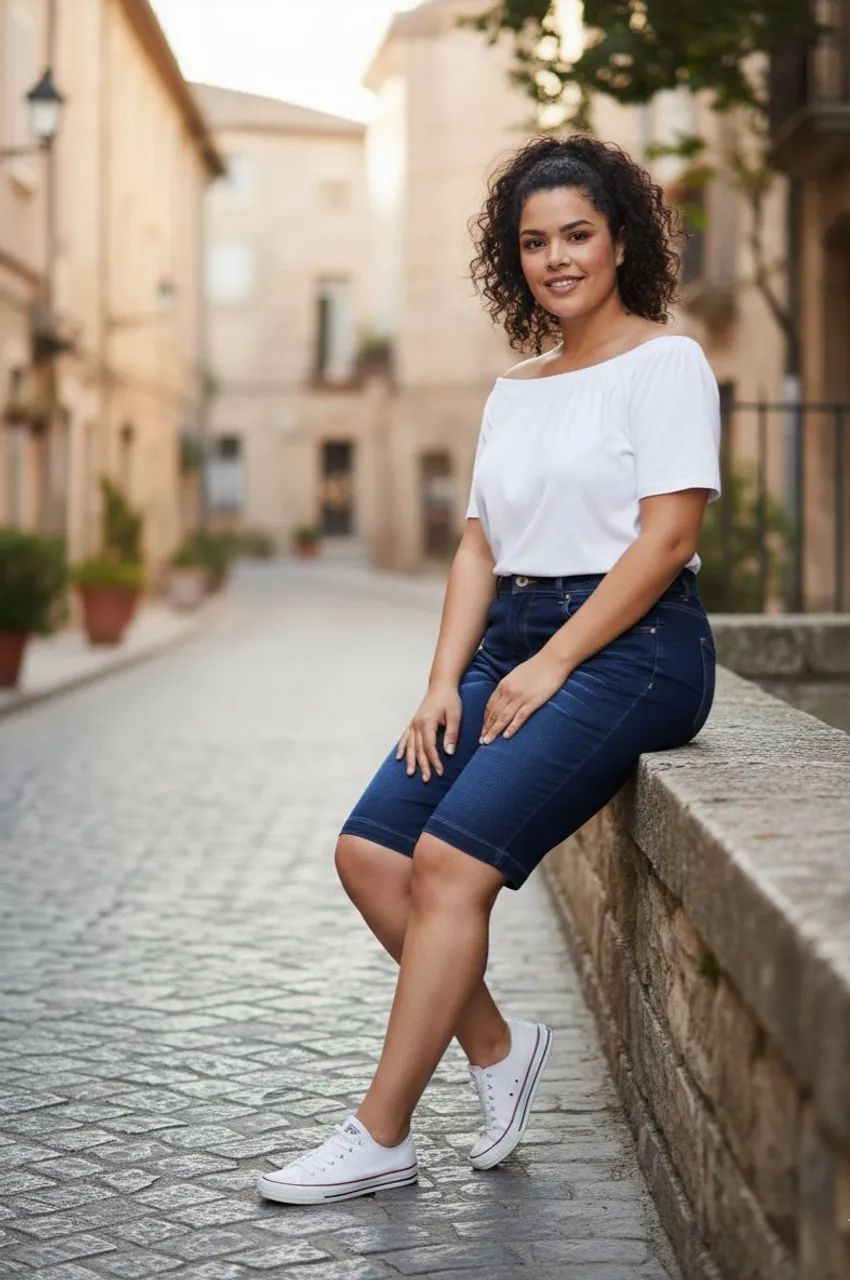 Bermuda Jeans Feminina Plus Size 46 - Oferta R$ 69 - Foto 3