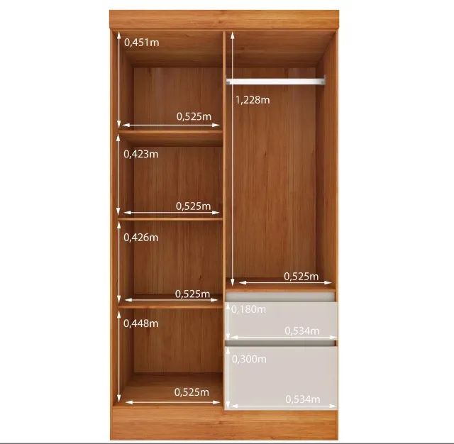 Roupeiro Celeste 1,08 m com 4 Portas - Foto 2