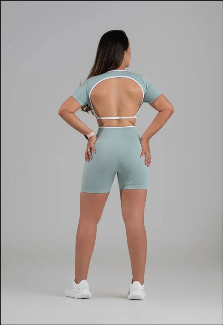 Conjunto short canelado premium academia fitnes  - Foto 2