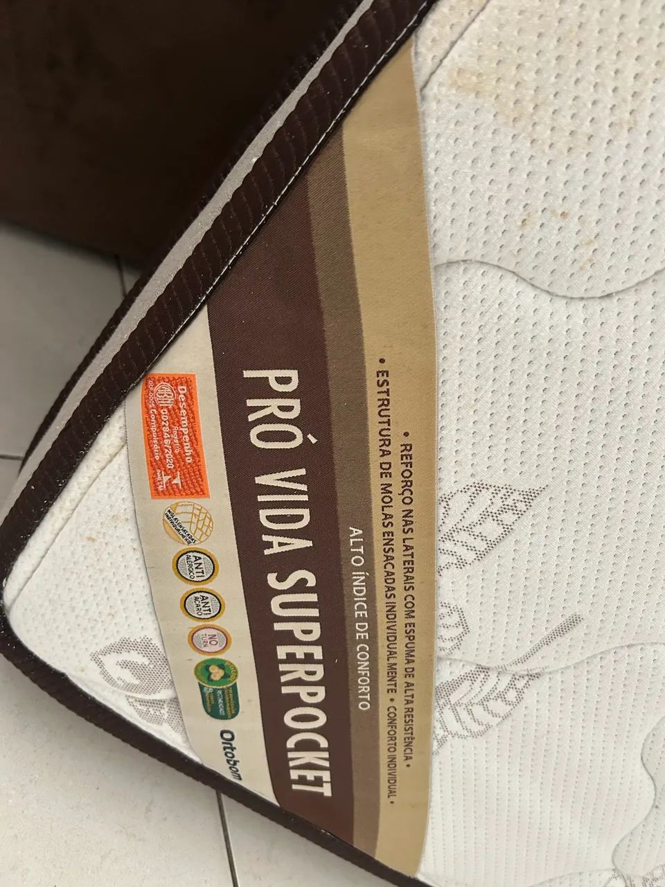 Colchão de Solteiro Pró Vida Superpocket da Ortobom com Base