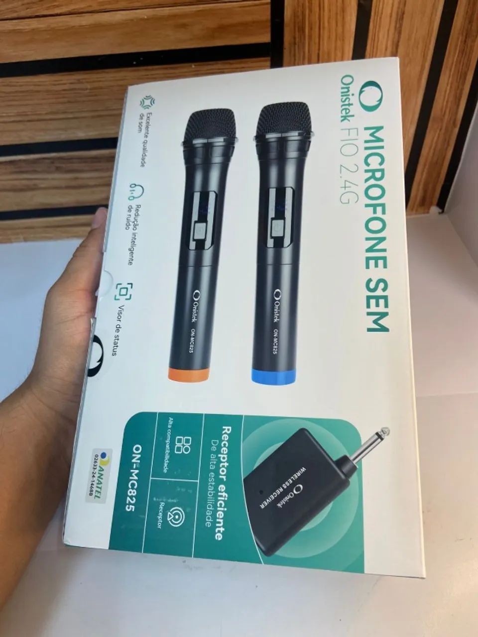 Microfone sem Fio Duplo Onistek com Receptor ON-MC825 - Foto 2
