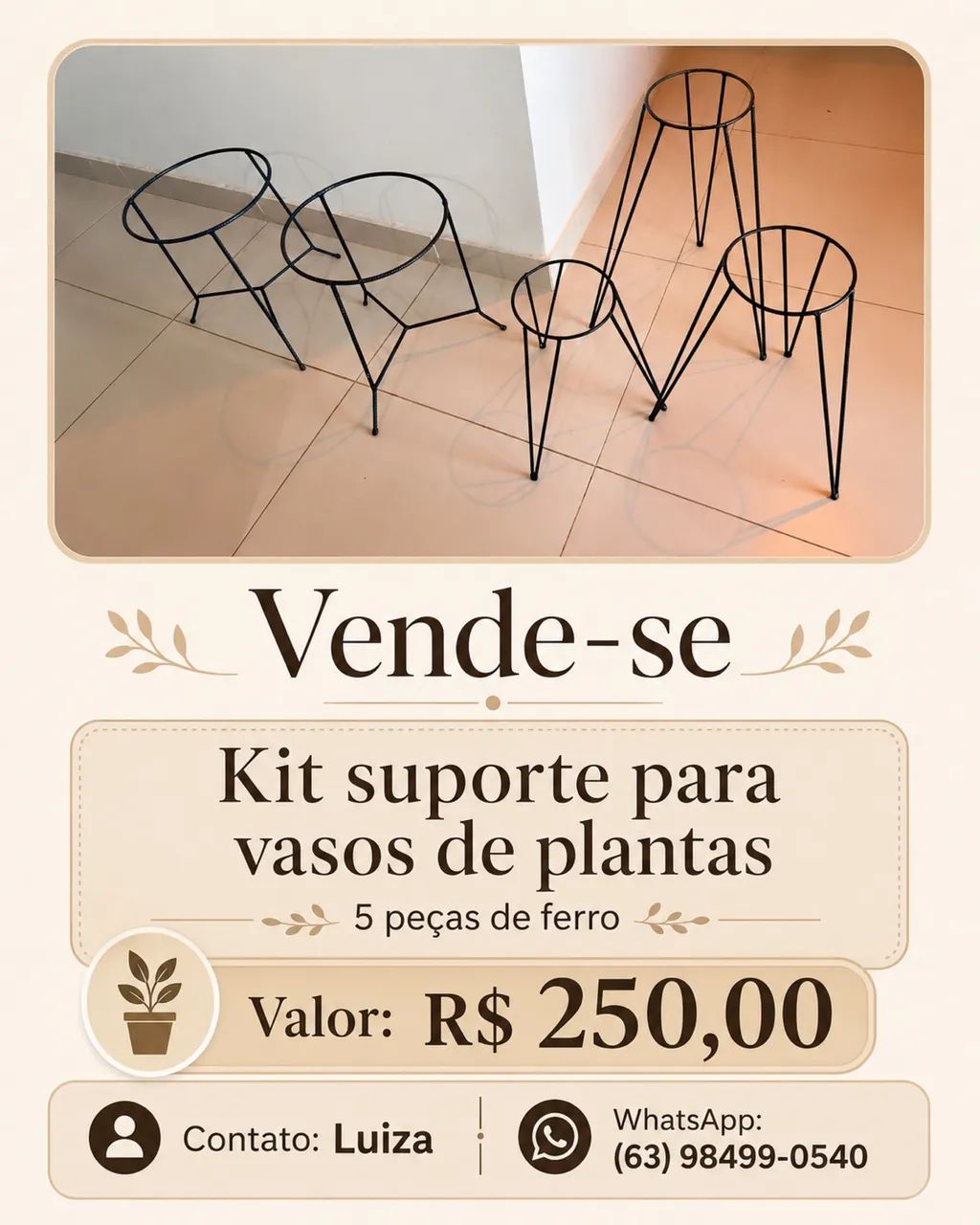 Kit suporte para plantas 