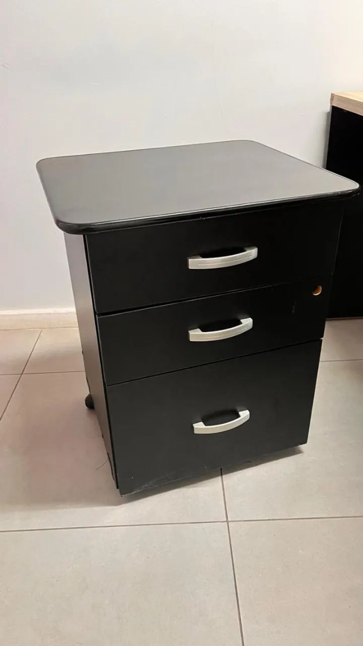 Gaveteiro escritório preto