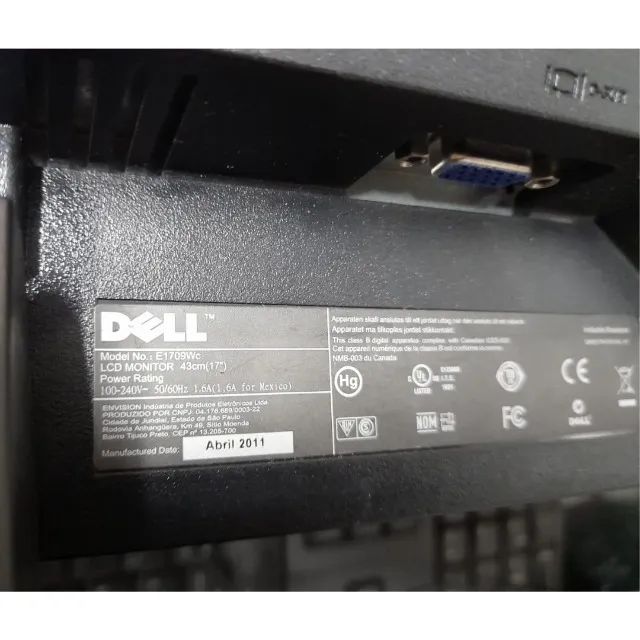 Monitor Dell E1709wc 17 Widescreen 1440x900 Vga - Foto 3
