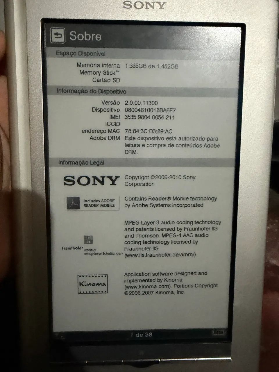 Sony ereader prs 950 7? polegadas - Foto 2
