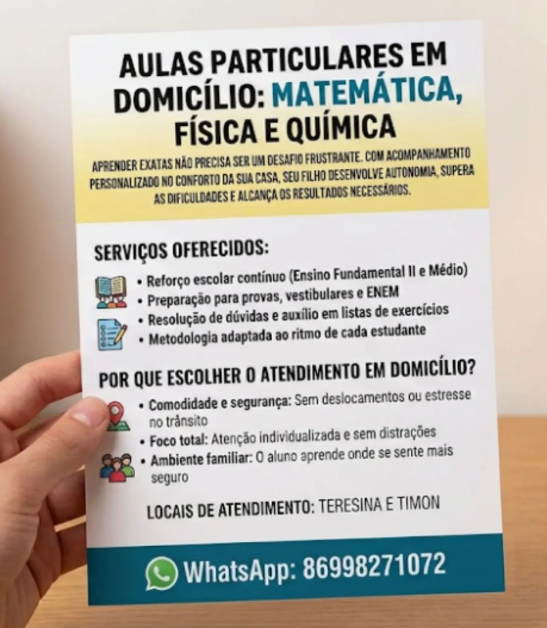 Acompanhamento escolar exatas