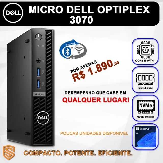 Mini Dell Optiplex 3070 (Core i5 9th / 8GB / Nvme 256Gb / Wifi