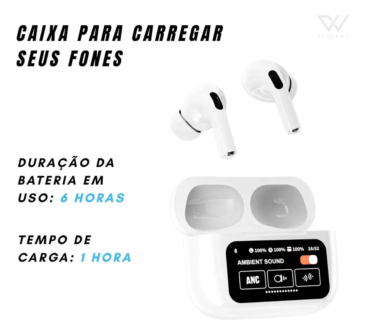 Fone Pro com Case Power back com Tela touchscreen  - Foto 4