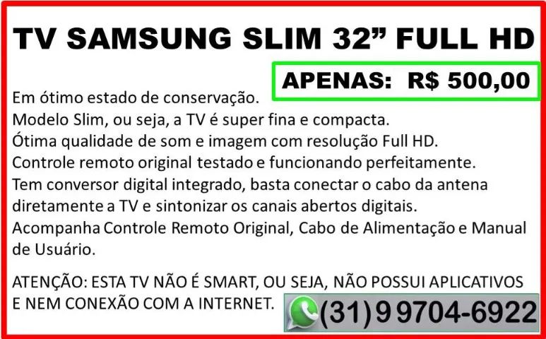 Tv Samsung Slim 32 Polegadas Full Hd Un32f4200ag (Usado)