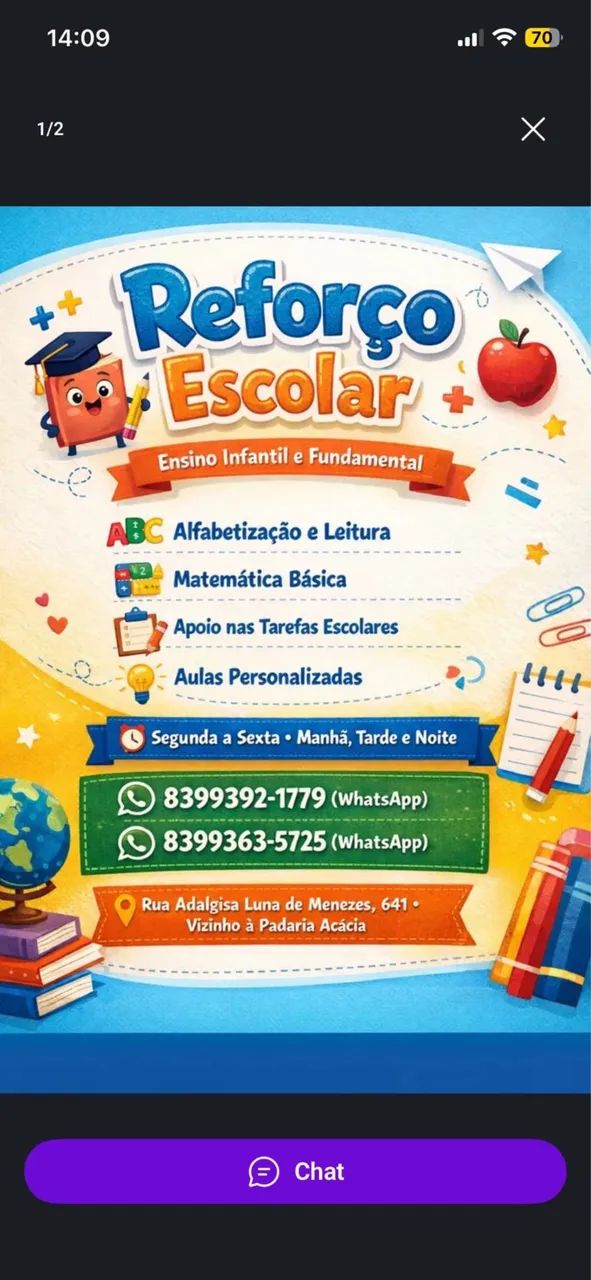  REFORÇO ESCOLAR - ENSINO INFANTIL E FUNDAMENTAL