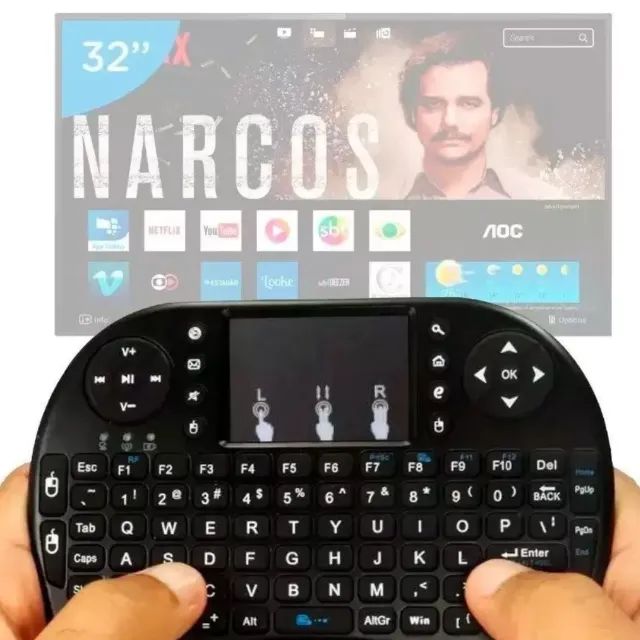 Mini Teclado e Touch Pad Wireless para TV Smart TV Box PC Notebook Celular Android _ EL75 - Foto 3