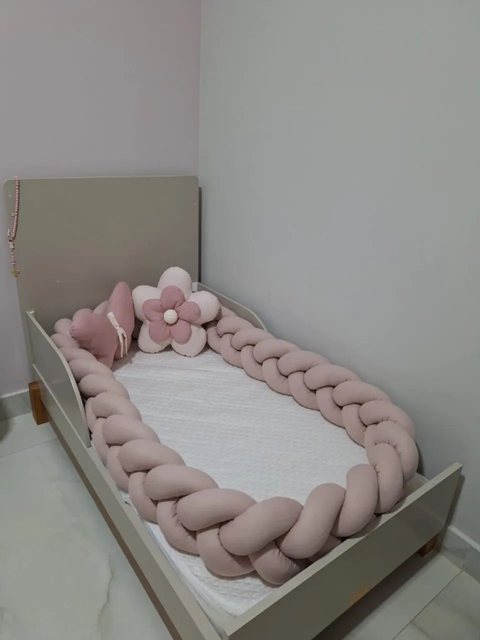 Berço 2 em 1 cor areia (vira mini cama) - Foto 3