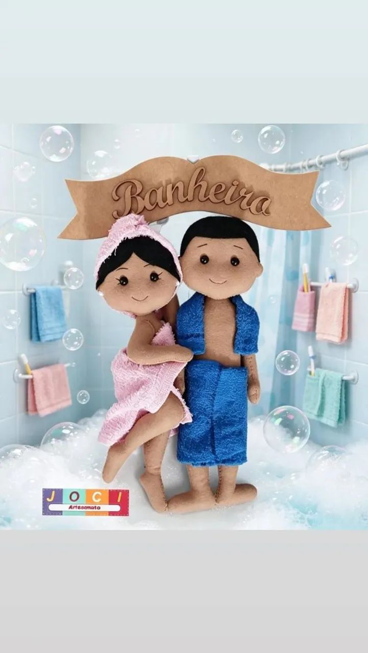 Decoração para porta de banheiro 