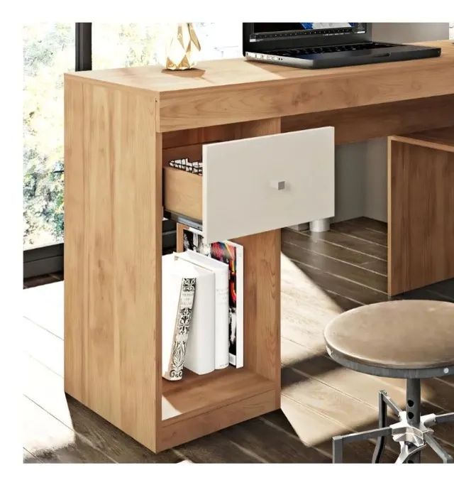 Mesa de Escritório Escrivaninha em L com 1 Porta e 1 Gaveta (QUEIMA DE ESTOQUE)!! - Foto 3