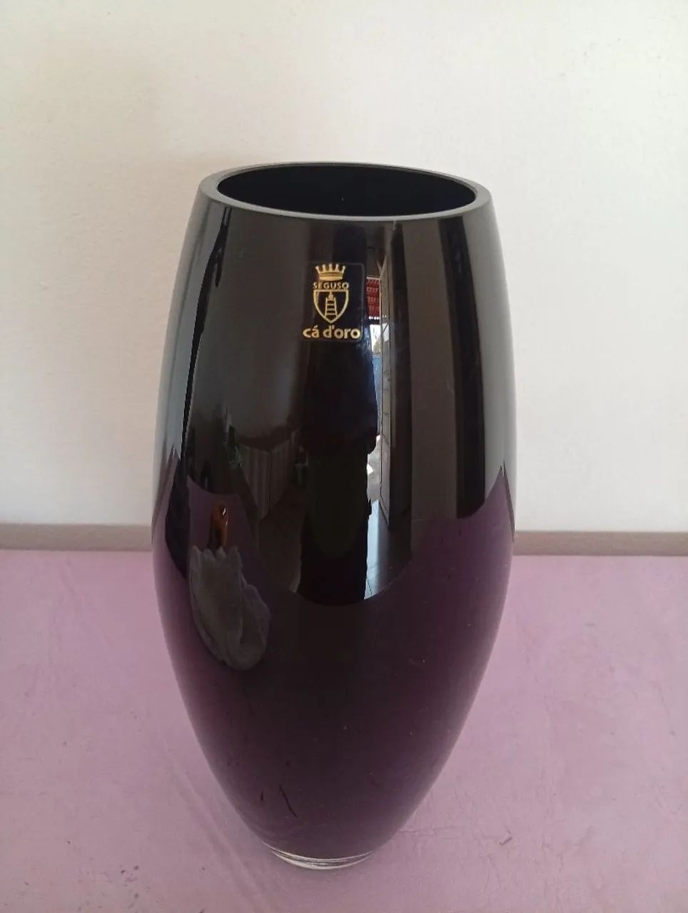 Vaso de cristal c'doro