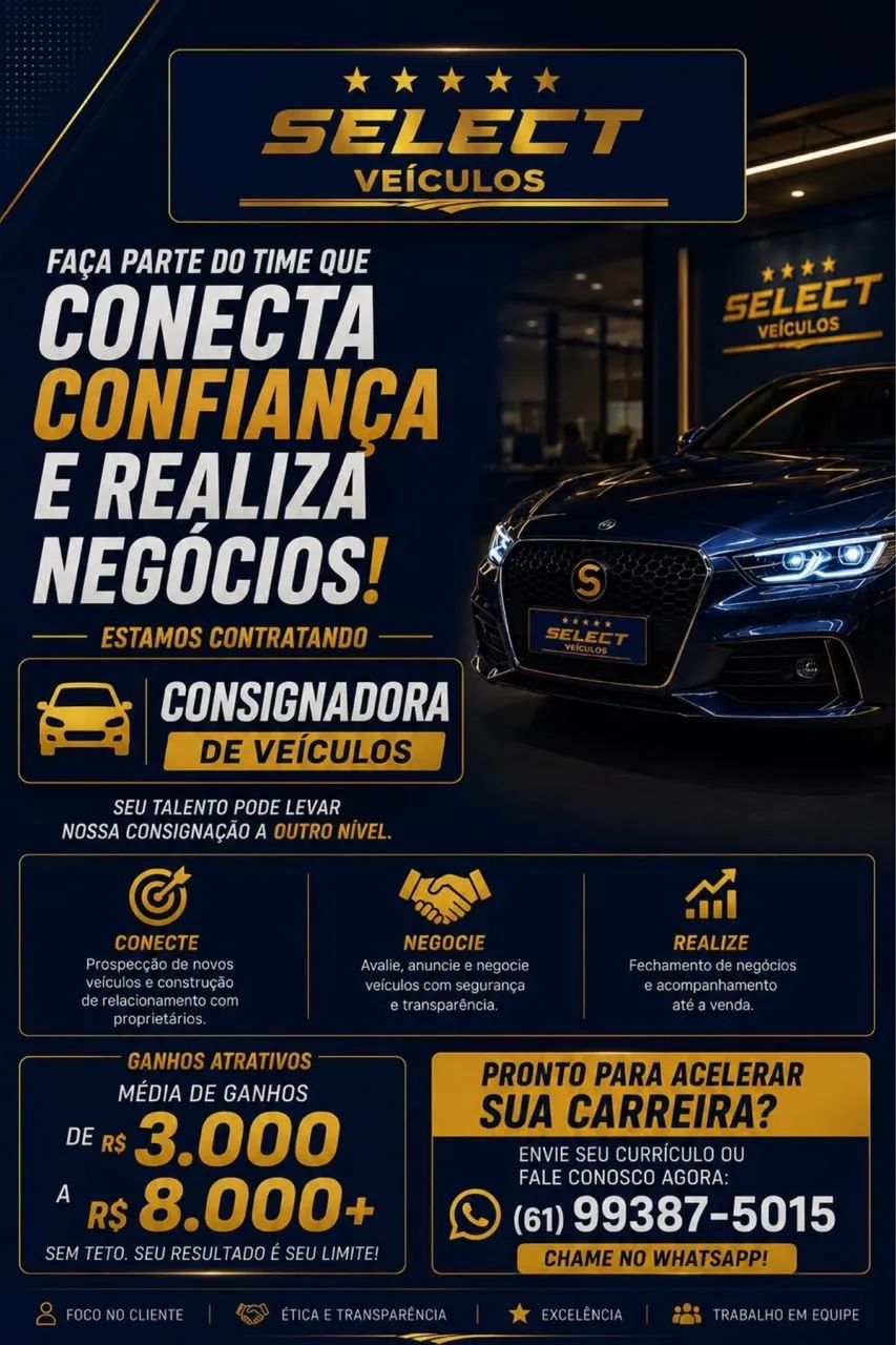 SELECT VEÍCULOS CONTRATA - SDR / CONSIGNADORA / ESTAGIÁRIOS
