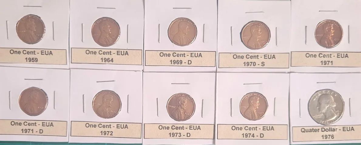 Kit Colecionadores Moedas USA - One Cent - Quarter Dollar