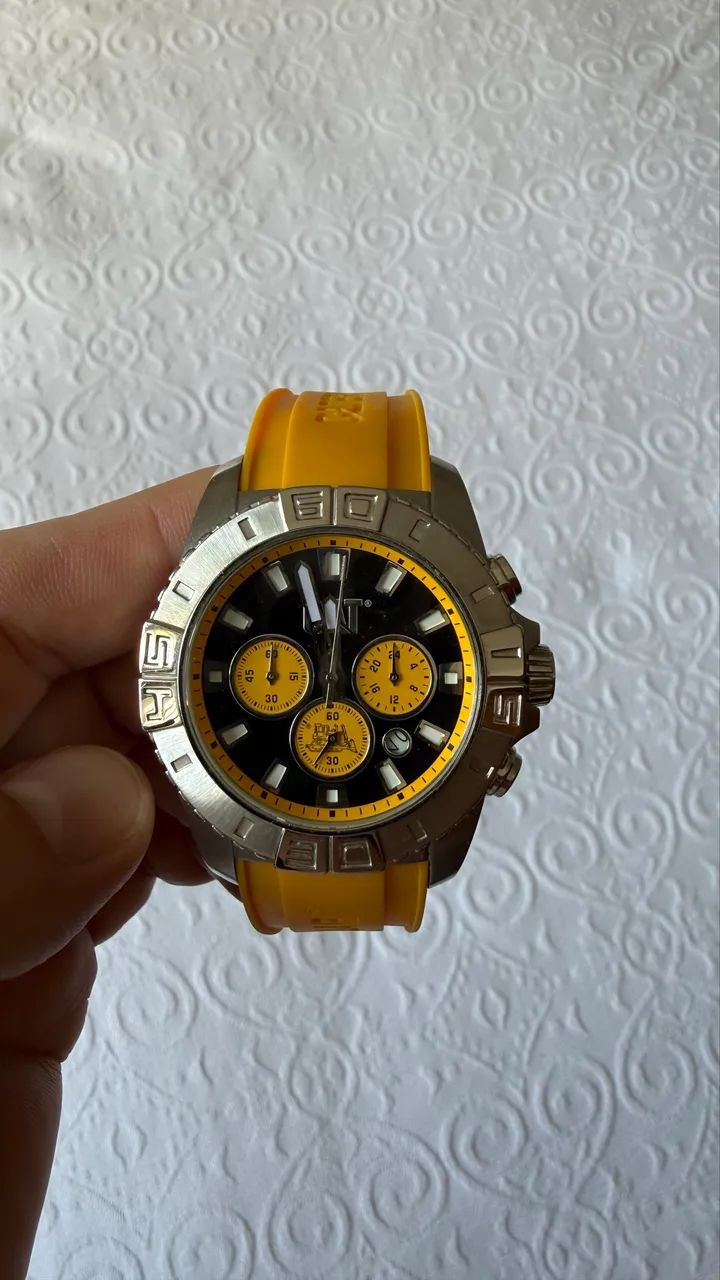 relógio caterpillar yf 143 amarelo