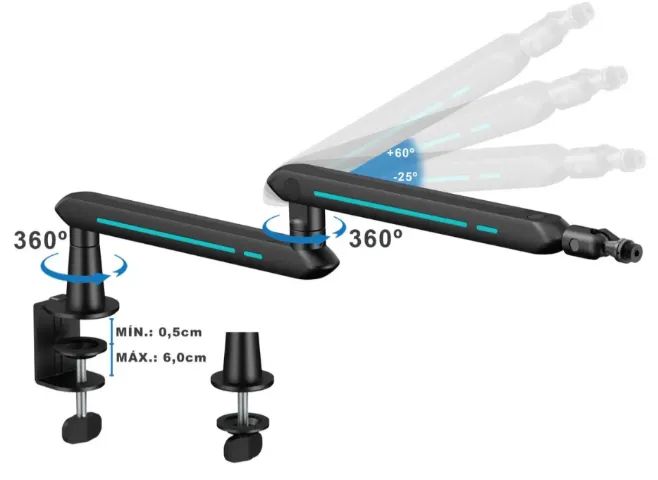 Braço Suporte Articulado Microfone Mesa Low Profile - Foto 3