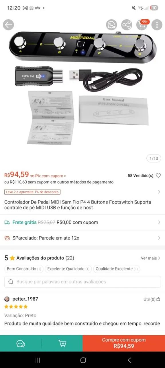 Pedal Midi + hub USB tipo C - Foto 2