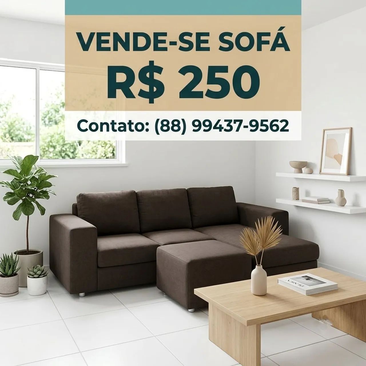 VENDE-SE SOFÁ + PUFF 