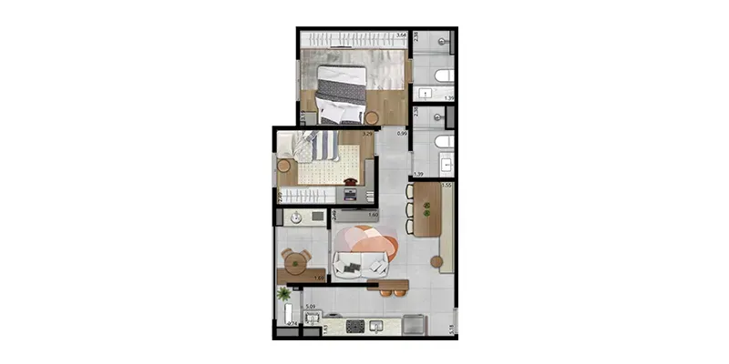 PLANTA 63m²