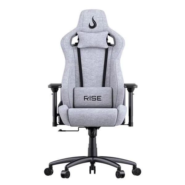 Cadeira Gamer Nova e Montada Rise Mode Z5, Ângulo Ajustável, Braço 4D, Cinza Claro, Tecido