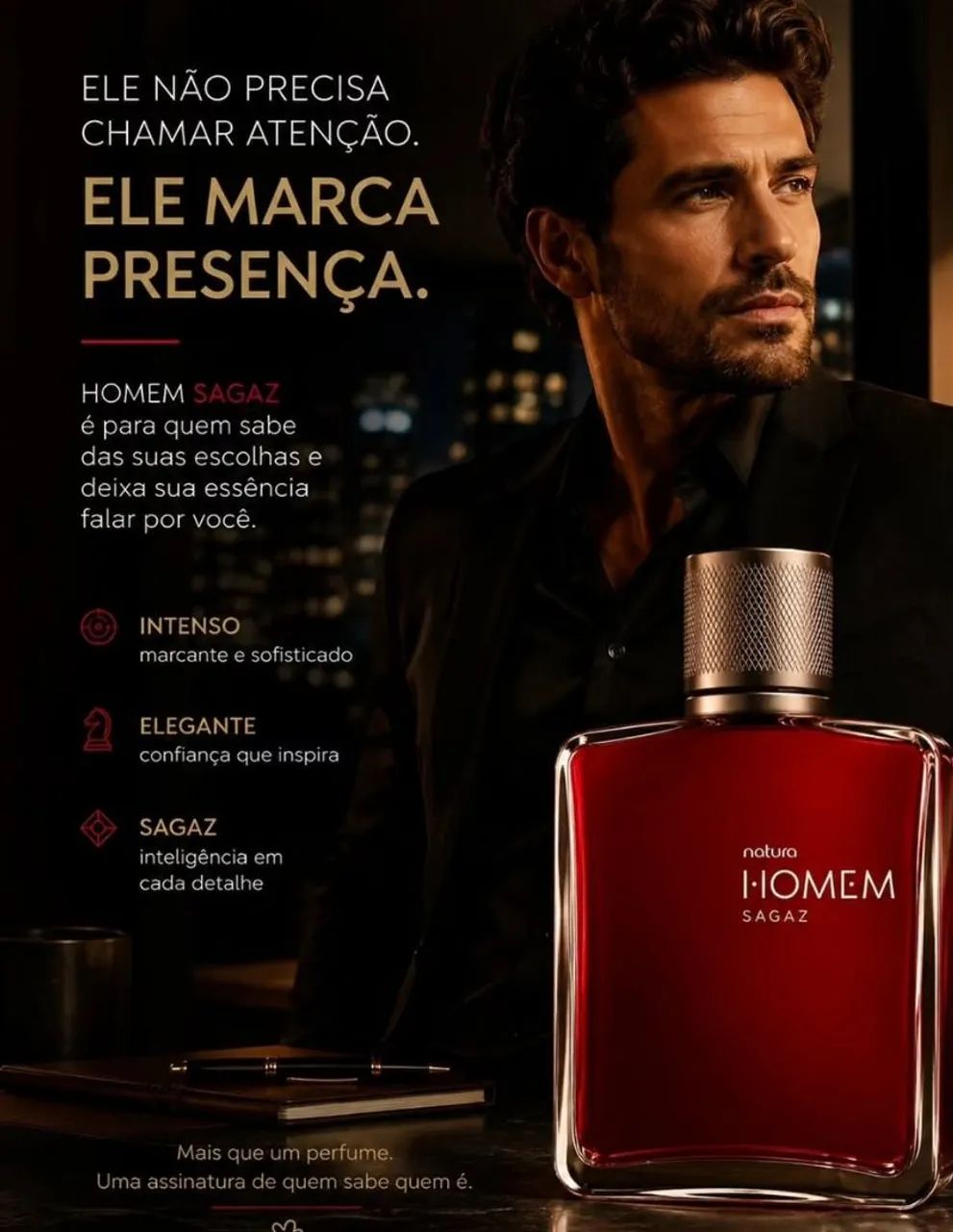DEO PARFUM NATURA HOMEN SAGAZ  - Foto 4
