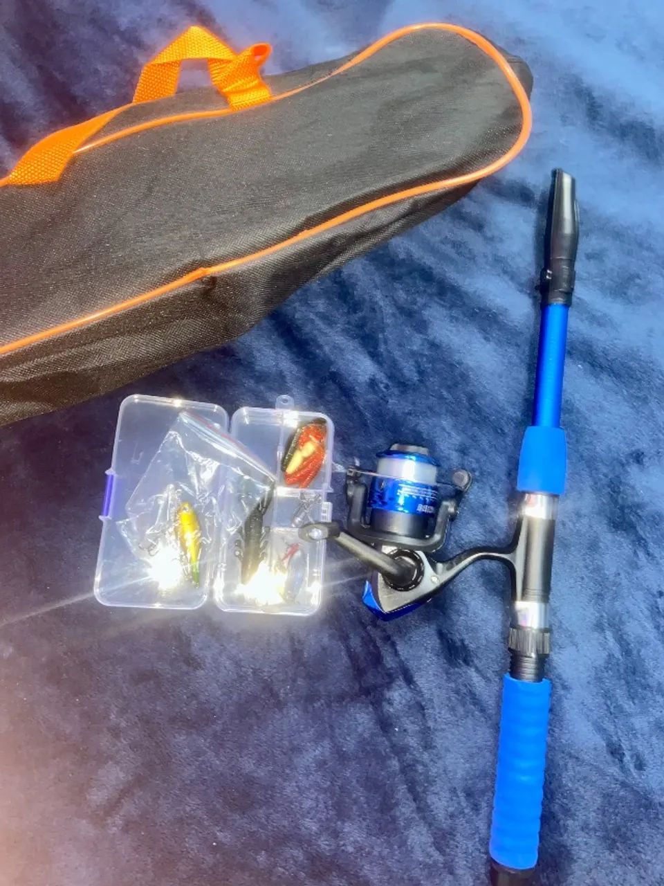 KIT DE PESCA COMPLETA COM ISCAS E ANZÓIS  - Foto 2