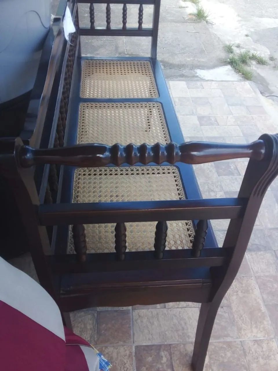 Namoradeira antiga de palhinha - Foto 2