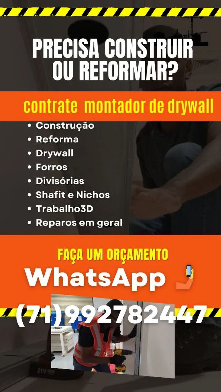 Divisórias e forros e móveis em drywall. 