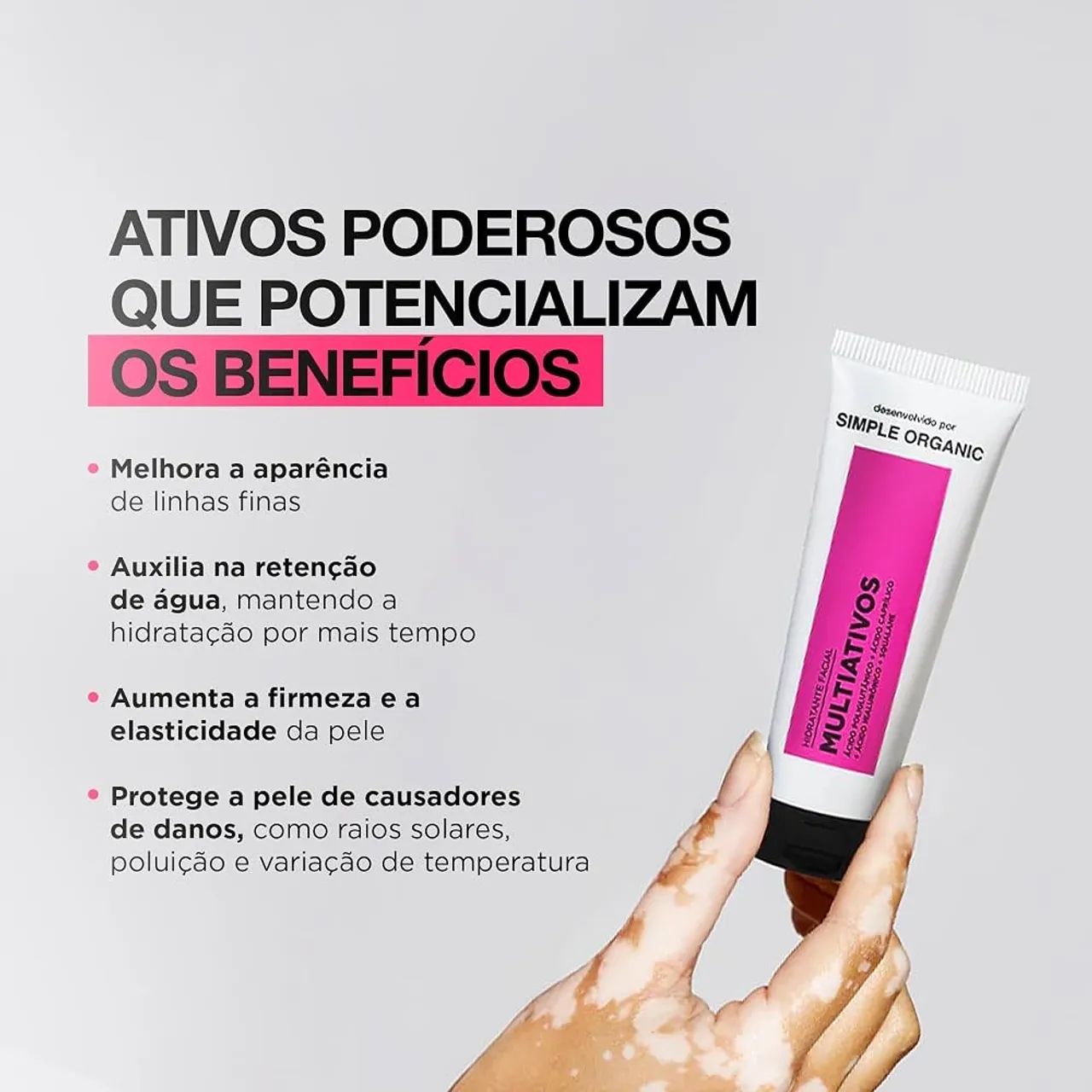 hidratante facial multiativos simple organic - Foto 4