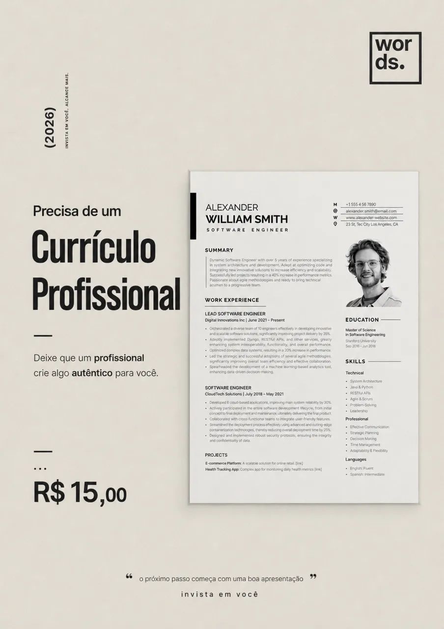 Tenha um currículo profissional e autêntico.