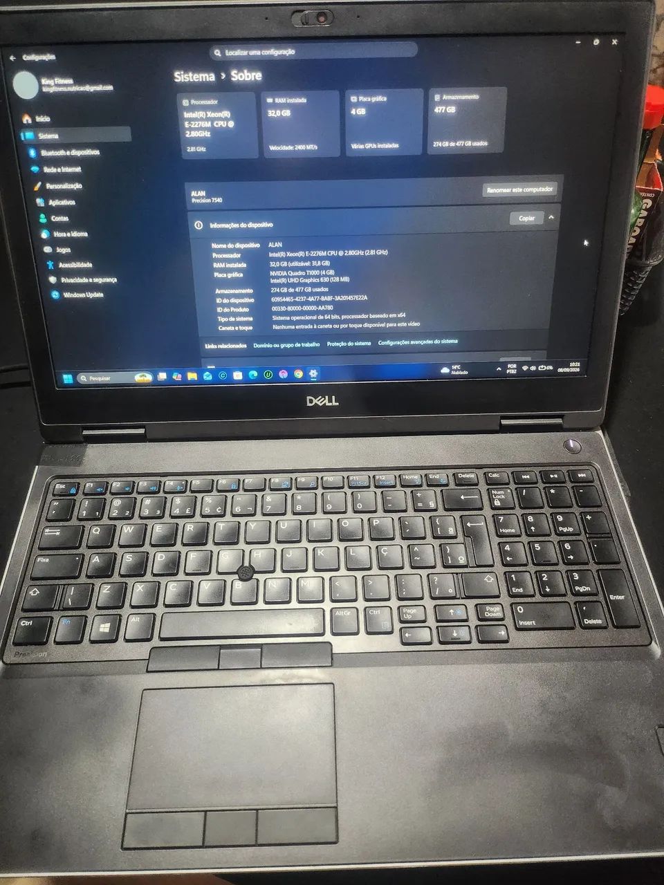 Notebook Dell precision 7540