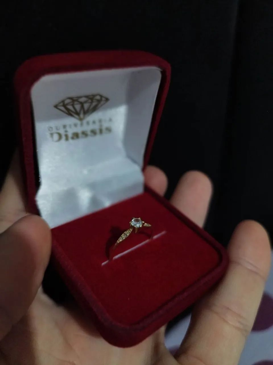 Anel solitário Ouro 18k tamanho 15