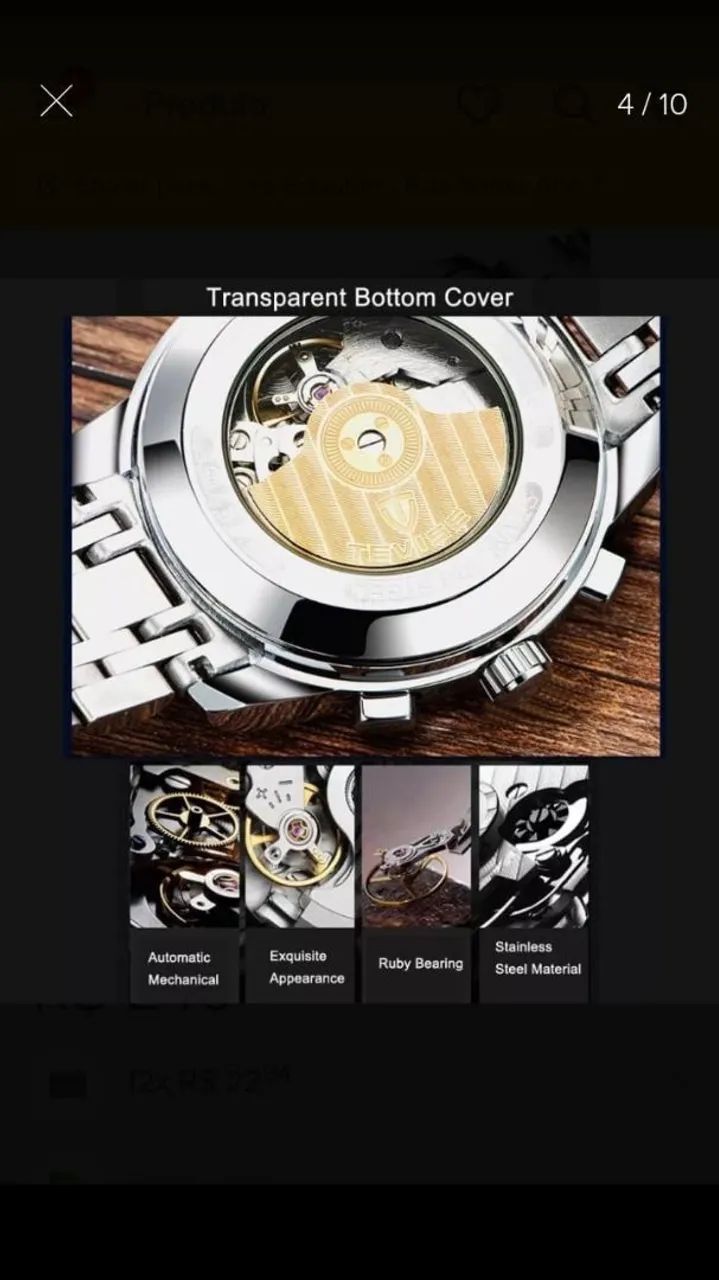 Relogio tevise automatico esqueleto - Foto 3