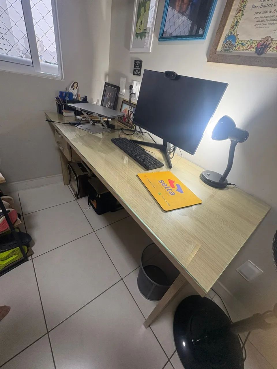 MESA DE ESCRITÓRIO COM VIDRO - Foto 4