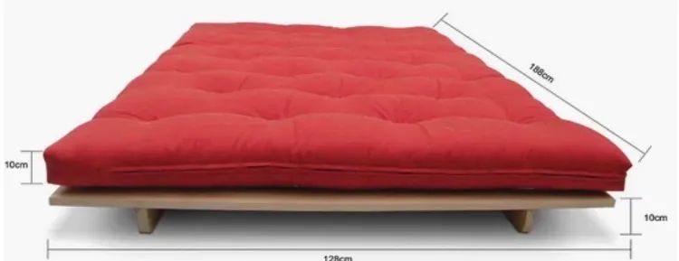 Sofá-cama Futon Slim S 02 Lugares Cor Vermelho  - Foto 3