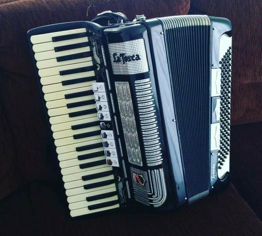 Lindo Acordeon Italiano La Tosca Tuxedo 120 Baixos Profissional Gaita Sanfona Acordeom - Foto 2