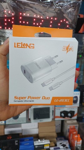 Carregador Type C/ Type C Lelong Super Power Duo LE-283CC  R$ 29,00 - Foto 3
