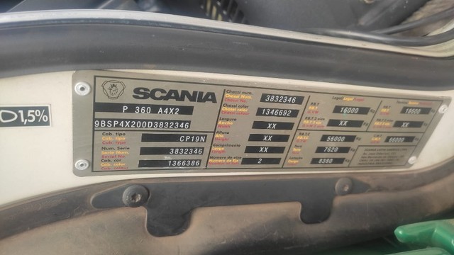 Scania P360, 2013, automático, c/ Ar condicionado