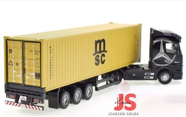 Miniatura Carreta Mercedes Benz Container Escala 1:50 Maersk AZUL