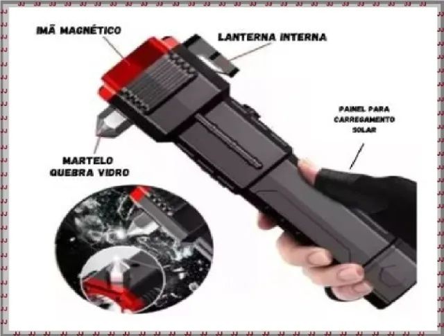 Lanterna Tática 4 Em1 Recarregável Potente Led Cor Da Luz Branco