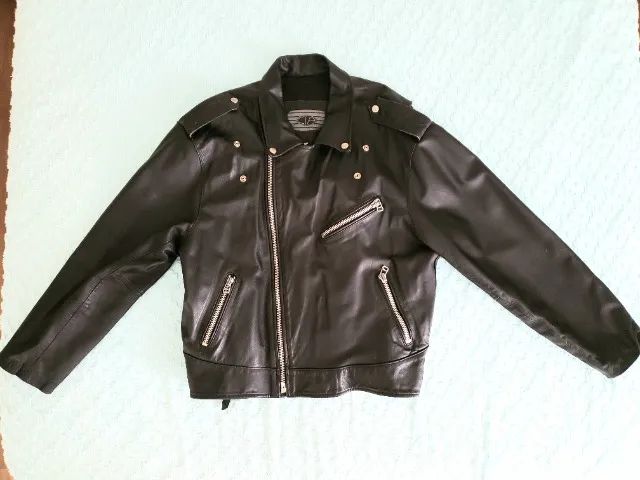Jaqueta Biker masculina em couro legítimo Cia do Couro Roupas