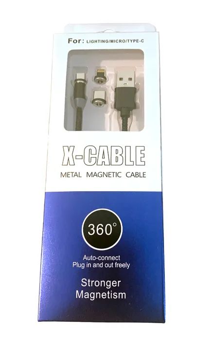 Cabo Carregador USB Lighting USB C Micro Magnetic X-Cable - Foto 5